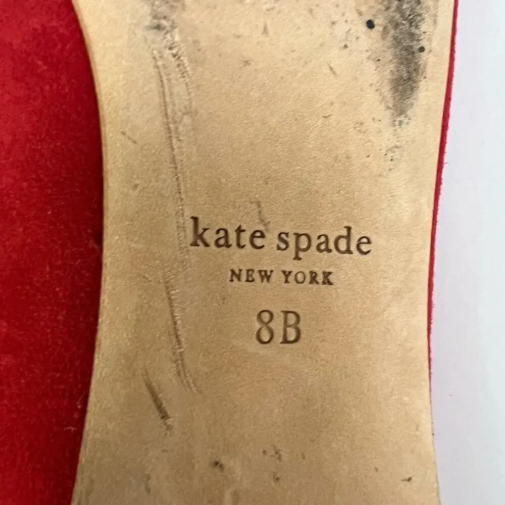 Kate Spade New York Womens Suede Tassel Pointed Toe Loafers Red Size 8 B